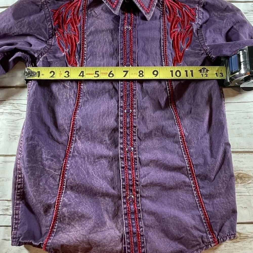 Platini Black Label Kids' Size 4 Purple and‎ Red Button-Up Shirt